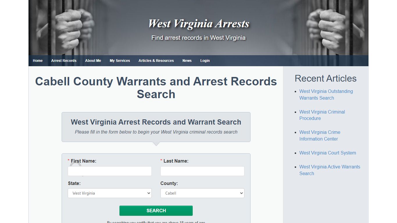 Cabell County Warrants and Arrest Records Search