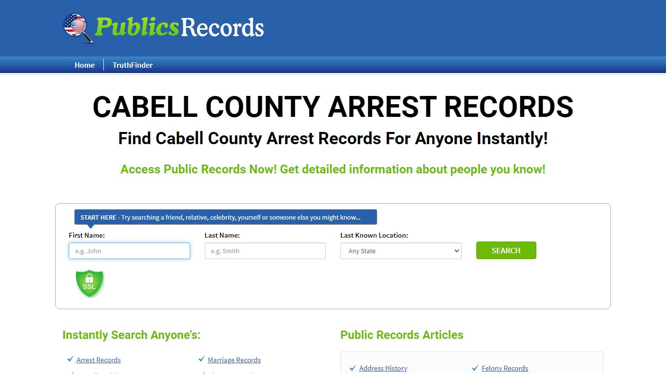 Find Cabell County Arrest Records For Anyone Instantly!