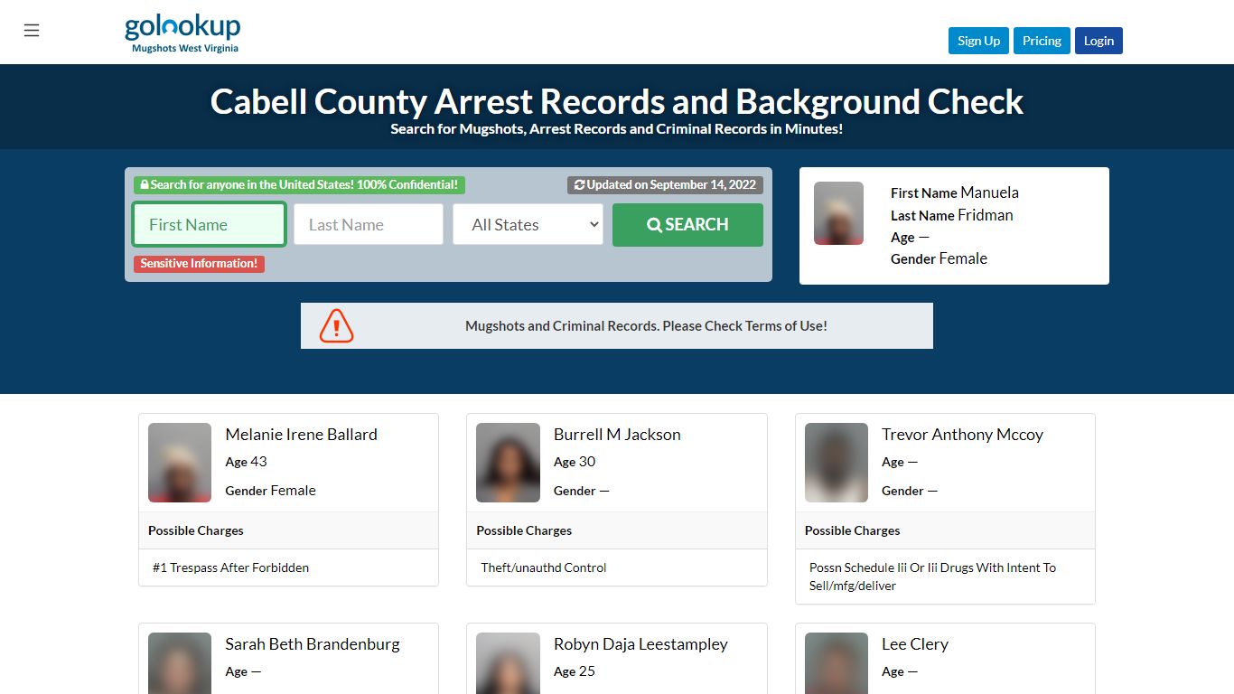 Cabell County Mugshots, Cabell County Arrest Records - GoLookUp